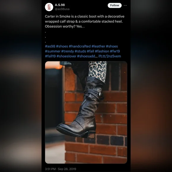 A.S.98 Carter 40 Suede Leather Boots EUC $398 Chestnut Brown 8.5 9 W Boho Moto - Picture 3 of 17